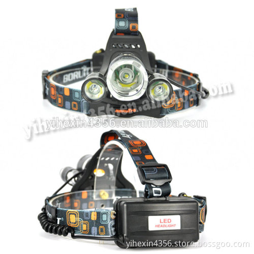 BORUIT RJ-3000 Purple Light Rechargeable LED Headlamp with Battery / Charger
